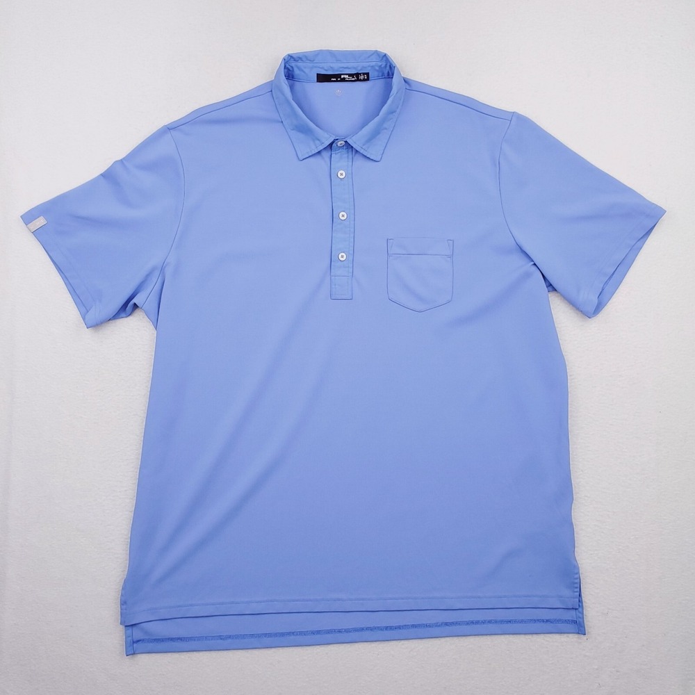Ralph Lauren RLX Shirt Mens Extra Large Blue Performance Golf Polo Preppy